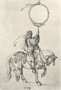 Mladý jezdec jako držitel věnce od Albrecht Dürer