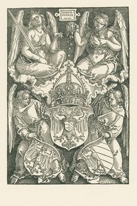 Alegorie s erbem císařství a města Norimberka od Albrecht Dürer or Duerer