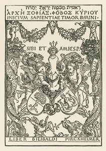 Knihtisk Willibalda Pirckheimera, asi 1502 (dřevoryt) od Albrecht Dürer or Duerer