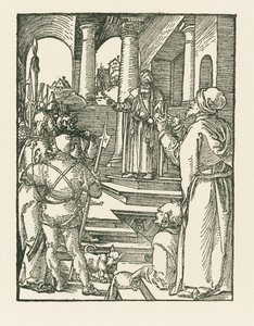 Kristus před Pilátem, asi 1508-09 (dřevoryt) od Albrecht Dürer or Duerer
