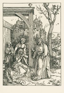 Kristus se loučí se svou matkou, asi 1504 (dřevoryt) od Albrecht Dürer or Duerer
