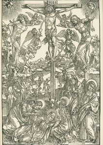 Ukřižování (Velká Kalvárie), asi 1496-00 (dřevoryt) od Albrecht Dürer or Duerer