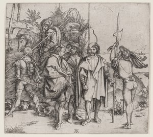 Pět vojáků a Turek na koni, 1495-96 od Albrecht Dürer