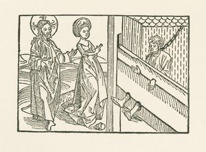 Čtvrtý skutek milosrdenství: Lítost nad příliš přísně potrestaným člověkem od Albrecht Dürer or Duerer