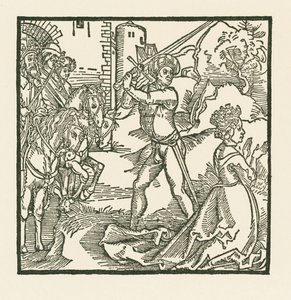 Král Jehú nechá sťatou svou ženu Jezábel od Albrecht Dürer or Duerer