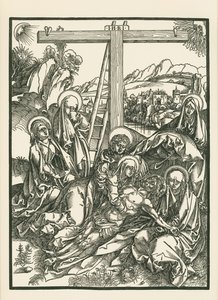 Oplakávání Krista, asi 1500 (dřevoryt) od Albrecht Dürer or Duerer