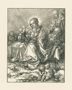 Madona na travnatém břehu se svatým Josefem a svatou Annou od Albrecht Dürer or Duerer