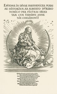 Panna Maria s dítětem ve slávě, asi 1511 (dřevoryt) od Albrecht Dürer or Duerer