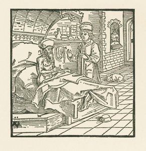 Mistr Cato na smrtelné posteli dává synovi dobré pokyny od Albrecht Dürer or Duerer