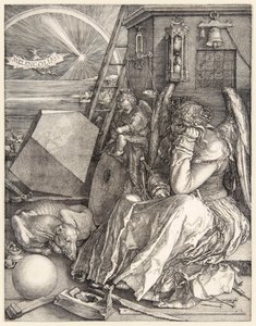 Melencolia I od Albrechta Dürera (1471-1528) na jeho 3 mistrovských rytinách dokončených v roce 1514. od Albrecht Dürer