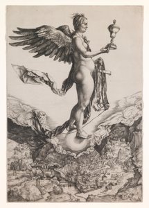 Nemesis, asi 1501-2 (rytina) od Albrecht Dürer or Duerer