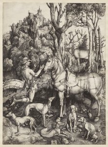 Svatý Eustace, kolem 1501 od Albrecht Dürer