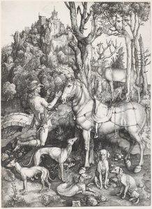 Svatý Eustace, c. 1500-1501 (rytina) od Albrecht Dürer
