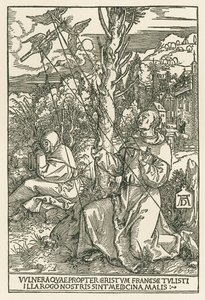Svatý František přijímá stigmata, asi 1503-04 (dřevoryt) od Albrecht Dürer or Duerer