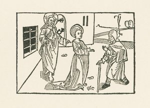 Druhý skutek milosrdenství: přijetí poutníka v jeho domě od Albrecht Dürer or Duerer