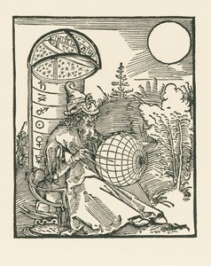 Sedící astronom držící glóbus od Albrecht Dürer or Duerer