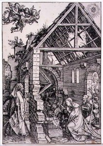 Klanění pastýřů (dřevořez) od Albrecht Dürer
