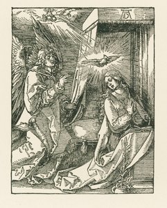 Zvěstování, asi 1510 (dřevoryt) od Albrecht Dürer or Duerer