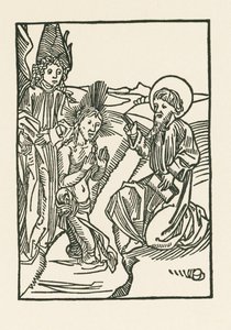 Kristův křest v řece Jordánu od Albrecht Dürer or Duerer