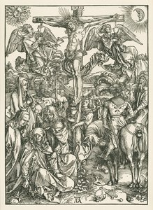 Ukřižování, asi 1498 (dřevoryt) od Albrecht Dürer or Duerer