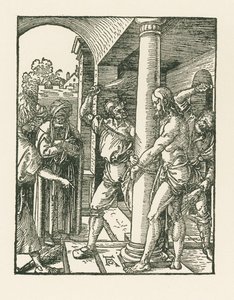 Bičování, asi 1509 (dřevoryt) od Albrecht Dürer or Duerer