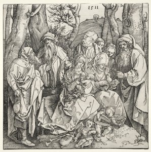 Svatá rodina se dvěma hudebníky anděly od Albrecht Dürer or Duerer
