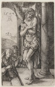 Muž smutku stojící u sloupu od Albrecht Dürer