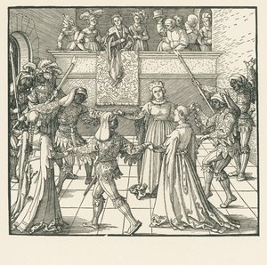 Maškaráda (dřevoryt) od Albrecht Dürer or Duerer