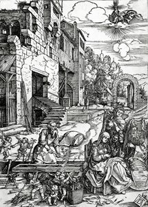Odpočinek na útěku do Egypta ze série Život Panny od Albrecht Dürer