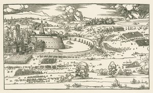 Obléhání pevnosti. Levý blok od Albrecht Dürer or Duerer