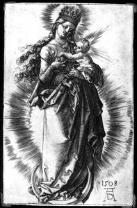 Panna a dítě na půlměsíci s hvězdnou korunou od Albrecht Dürer