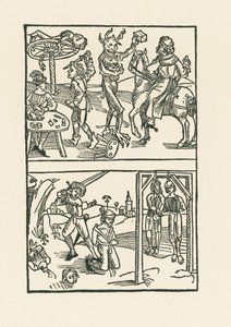 Dřevoryt do " Wie der Würffel auff ist Kumen " od Albrecht Dürer or Duerer