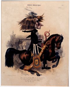 Kreslený film zobrazující skladatele Franze Liszta (1811-1886) od Alcide Josepha Lorentze (1813-1858) z filmu „The drolatic mirror““ 1842 Paříž, Musee Carnavalet