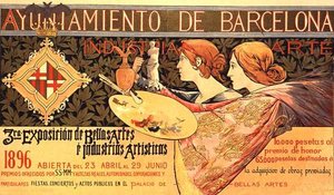 Reprodukce plakátu propagujícího „Třetí výstavu v Barceloně“
