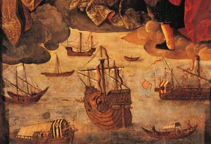 Španělská karavela (detail z Virgin of the Navigators)