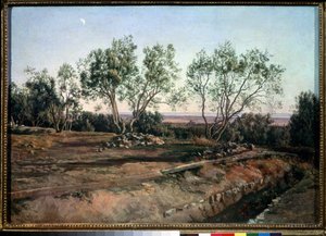 "Olivovníky u hřbitova Albano"" Obraz Alexandra Ivanova (1806-1858) 1845 Státní Treťjakovská galerie, Moskva od Aleksandr Andreevich Ivanov