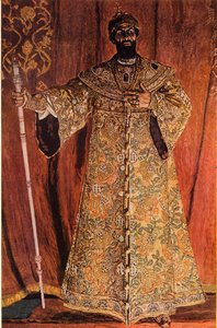 Portrét Fjodora Ivanova Shaliapina 1873-1939 v roli Borise Godunova, 1912, 1965. od Aleksandr Jakovlevic Golovin