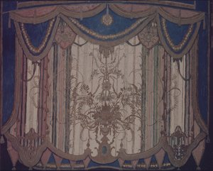 Návrh opony pro divadelní hru Maškaráda M. Lermontova, 1917 od Aleksandr Jakovlevic Golovin