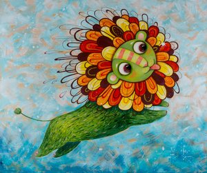 Rozverný zelený lev od Aleksandra Paranchenko