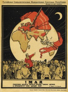 1. května. Dělníci nemají co ztratit, ale mají vyhrát celý svět - Apsit, Alexandr Petrovič (1880-1944) - 1919 - Barevná litografie - 95x71 - Ruská státní knihovna, Moskva