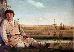 Spící pastýř, Alexej Venetsianov (1780-1847) od Aleksei Gavrilovich Venetsianov