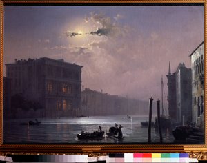 Canal Grande v Benátkách (Itálie (The Grand Canal in Venice). Malba Alexeje Petroviče Bogolyubova (Bogoliubov nebo Bogoliubov) (1824-1896). Olej na plátně, po 1854, 63,8 x 90,5 cm, ruské umění. Stát V. Tropinin Muzeum, Moskva. od Aleksei Petrovich Bogolyubov