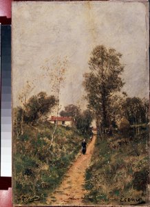 “ „Le sentier. Ecouen"" Peinture d