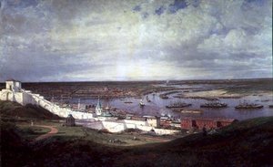 Pohled na Nižnij Novgorod (olej na plátně) od Aleksei Petrovich Bogolyubov