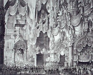 Korunovace Ferdinanda I. (1793-1875) v milánské katedrále od Alessandro (after) Sanquirico