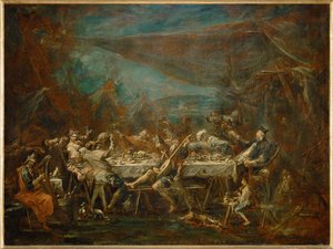 Banquet nuptial de bohemiens - Svatební hostina ... od Alessandro (style of) Magnasco