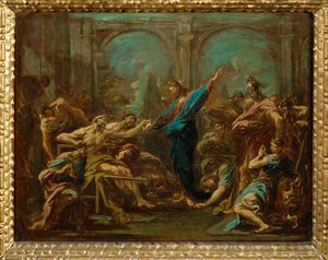 Jesus guerissant les paralytiques - Kristus uzdravuje chromé... od Alessandro (style of) Magnasco