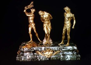 Bičování Krista, polovina 17. století (pozlacený bronz)