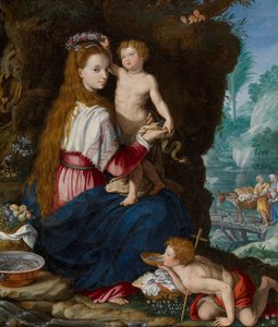 Madona s Ježíškem a svatým Janem Křtitelem od Alessandro Allori