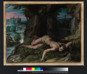 Pokušení svatého Benedikta, kolem roku 1587 od Alessandro Allori